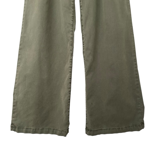 PAIGE Harper Olive Green High Rise Wide Leg Paperbag Tie Waist Pants Size 27 - Picture 4 of 15